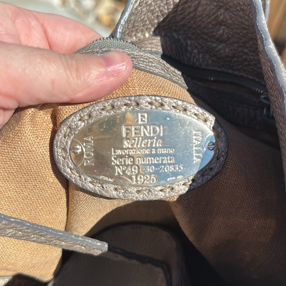 Fendi Selleria Tote metallic Authentic - Picture 12 of 16